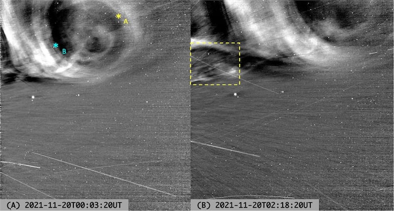 Imagen de la tormenta solar Sonda solar Parker