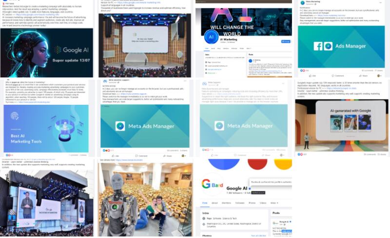 Anuncios falsos de Facebook con malware integrado.
