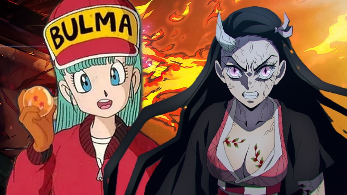 Bulma de Dragon Ball y Nezuko de Demon Slayer