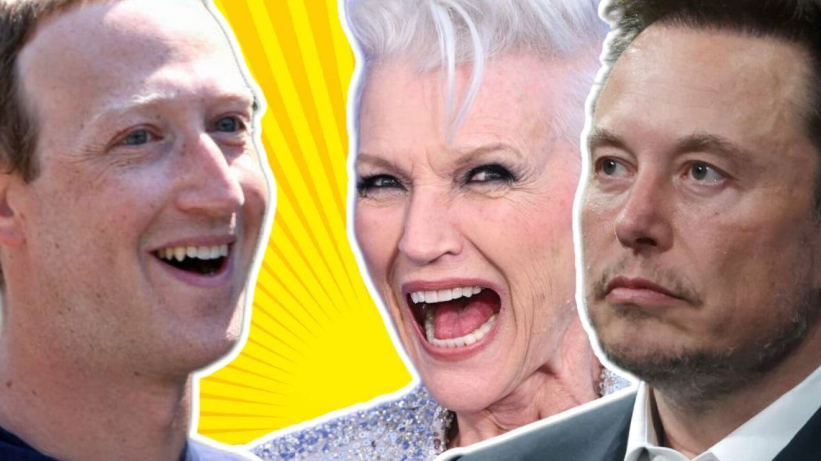Mark Zuckerberg, Maye Musk y Elon Musk