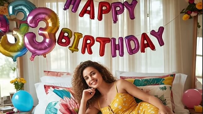 Imagen de una mujer cumpliendo 33 años