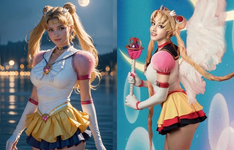 Sailor Moon - Serena IA y Serena Cosplay por Fabibi Cosplay