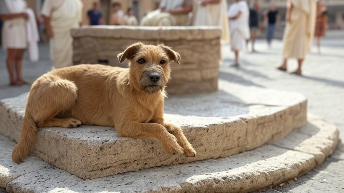 Perro en la antigua Roma - recreación de la inteligencia artificial