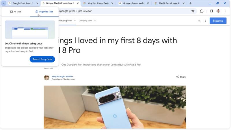 Google organiza inteligentemente tus pestañas