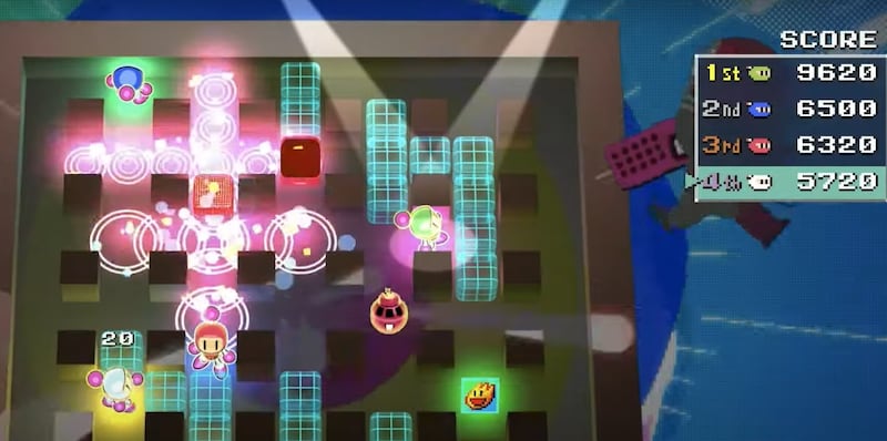 Captura de pantalla del tráiler de Amazing Bomberman.