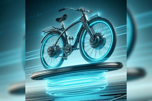 Esta bicicleta con levitación magnética genera energía para una pantalla LED integrada y para cargar tu celular