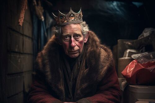 Así sería el rey Carlos si fuera pobre