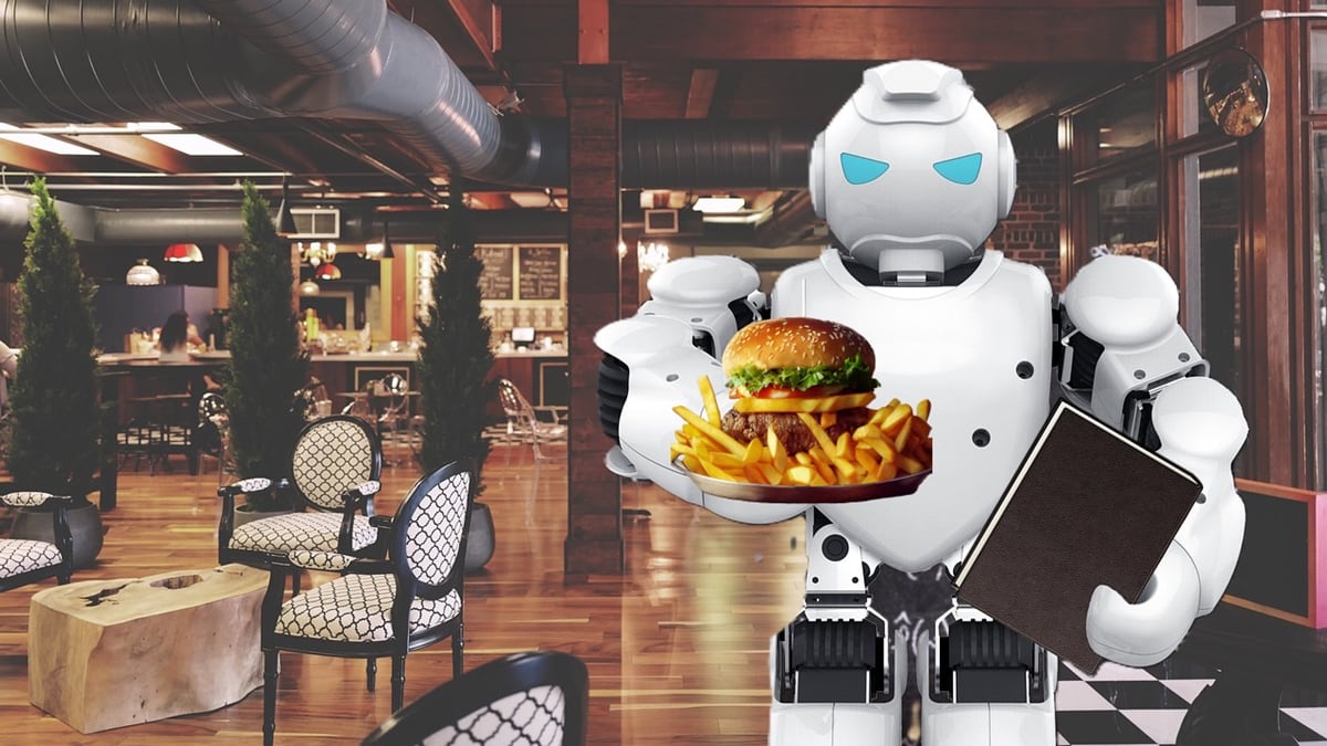Robot inteligencia artificial. Restaurante