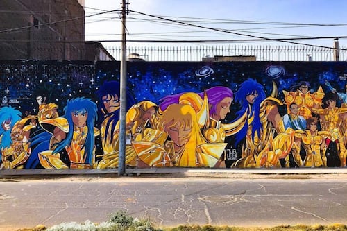 Los Caballeros del Zodiaco: así es el mural más grande de Sudamérica, ubicado en Perú