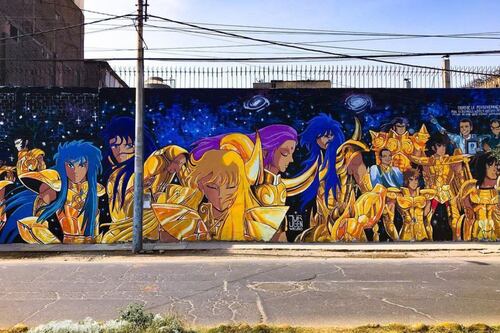 Los Caballeros del Zodiaco: así es el mural más grande de Sudamérica, ubicado en Perú