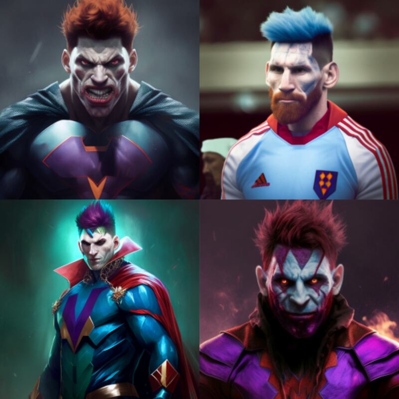 Futbolistas como villanos gracias a la Inteligencia Artificial Midjourney
