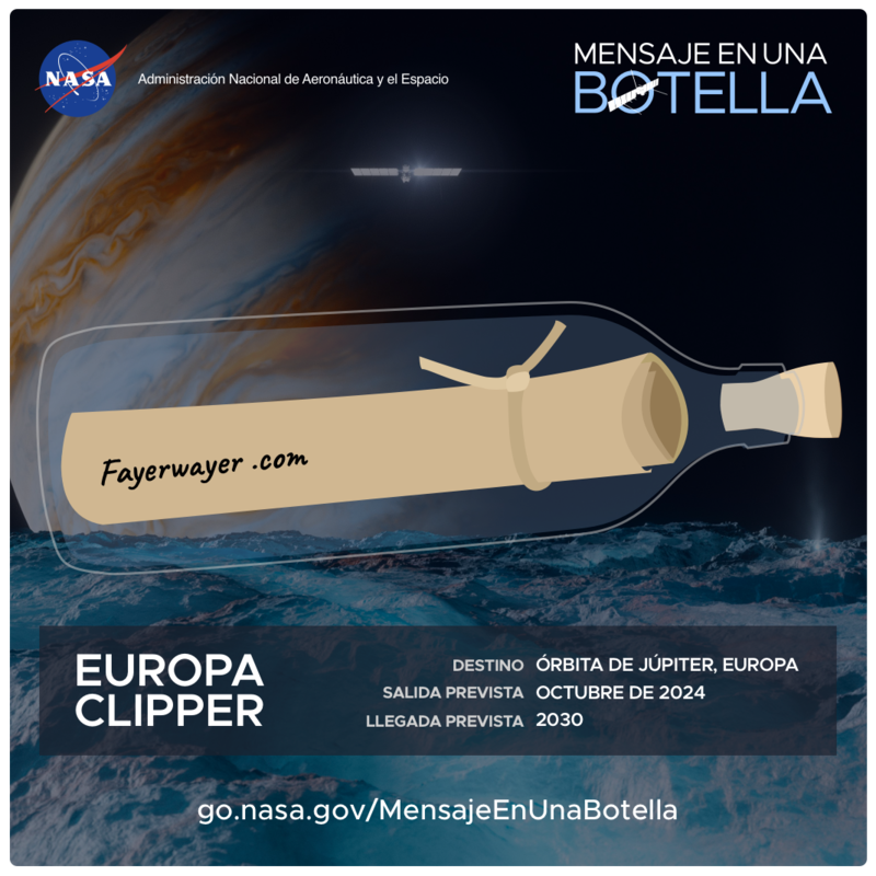 NASA / Tu nombre en una botella