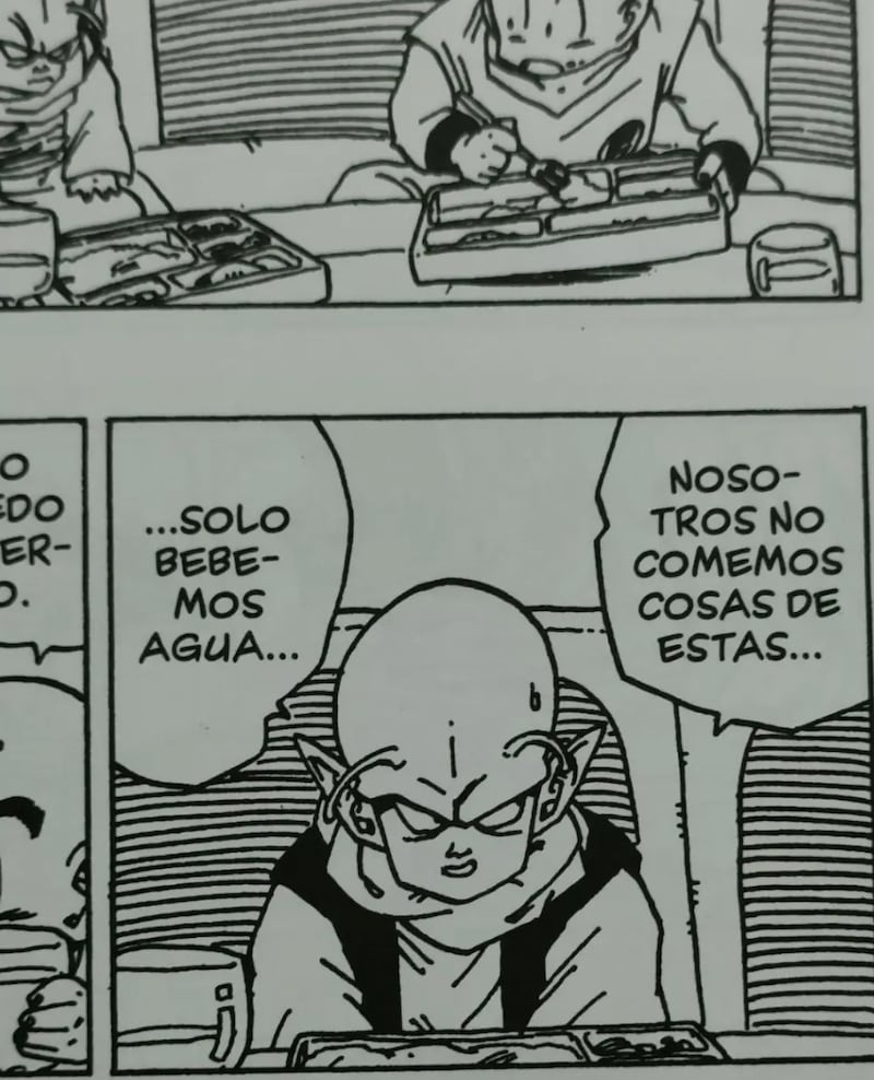 Los namekianos solo beben agua