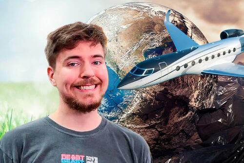 El impacto ambiental del nuevo reto de MrBeast: dos pilotos viven 100 días en un jet privado con combustible ilimitado