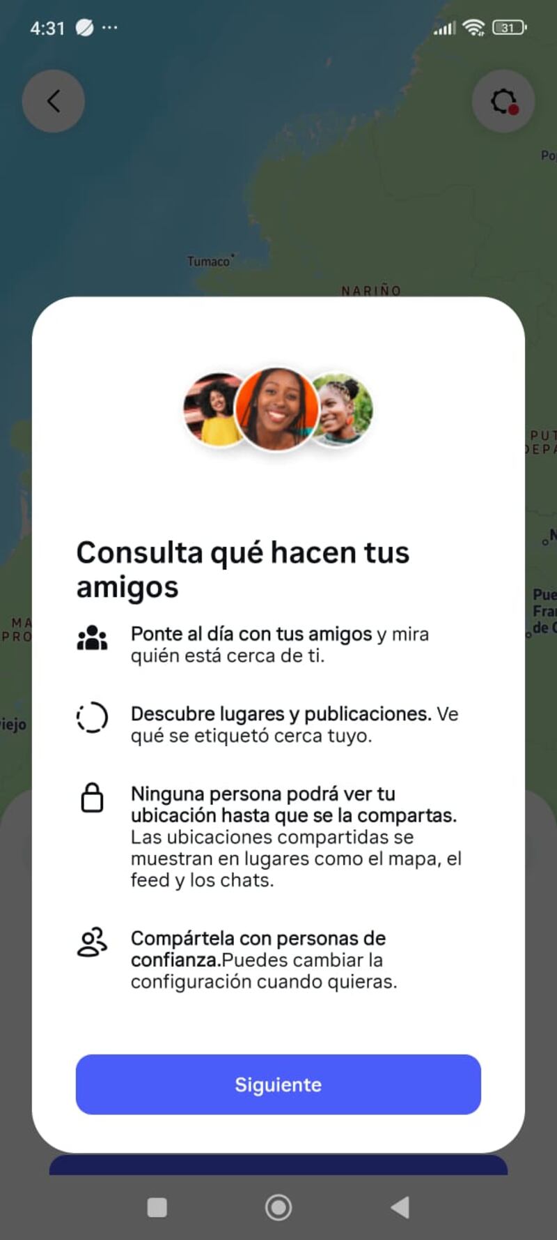Mapa de amigos de Instagram