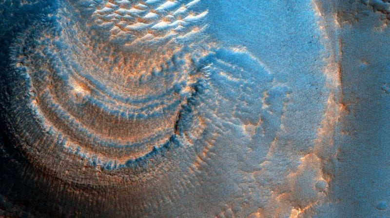 Misteriosas formaciones en Marte