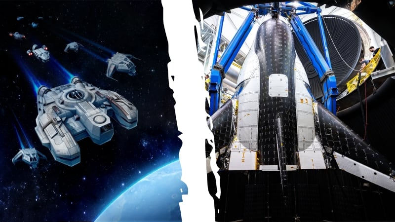 Nave de Star Wars comparada con Dream Chaser Tenacity | Composición