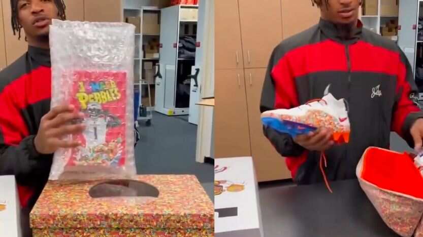 Ja'Marr Chase mostró las nuevas zapatillas Nike LeBron 4 ‘Fruity Pebbles’