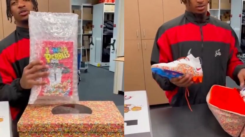 Ja'Marr Chase mostró las nuevas zapatillas Nike LeBron 4 ‘Fruity Pebbles’