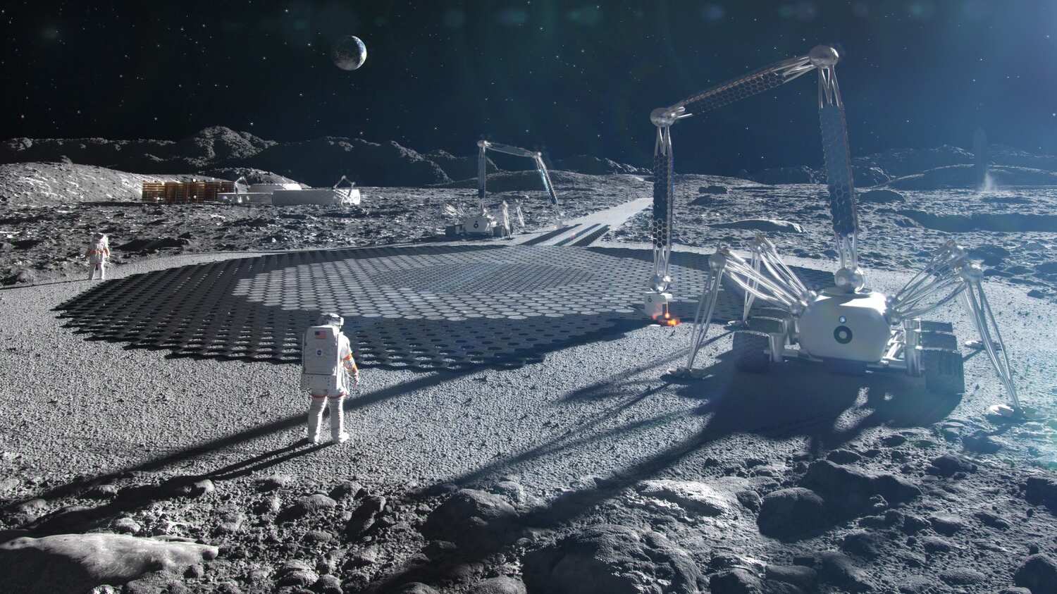 Imagen idealizada de una base de la NASA en la Luna