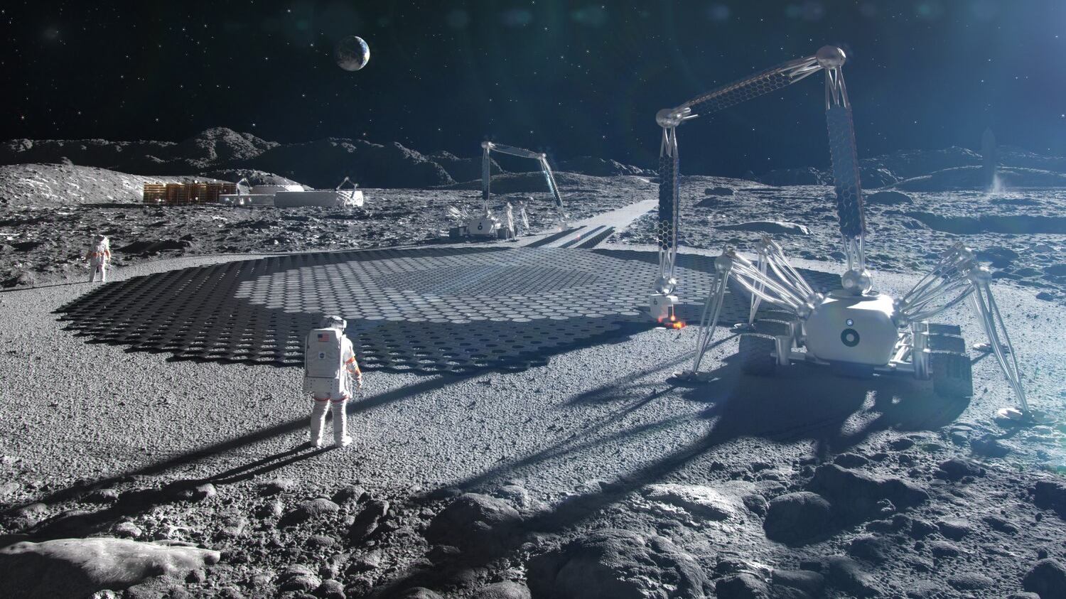 Imagen idealizada de una base de la NASA en la Luna