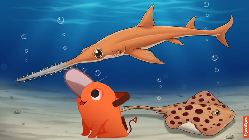 Chilenos unen animé y paleontología: Fósil de tiburón sierra es nombrado como “Pochita” de Chainsaw Man