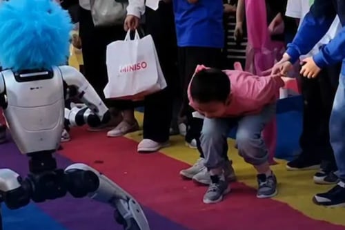Fallo en la matriz: Un robot humanoide pierde el control en China y patea a un niño en el público