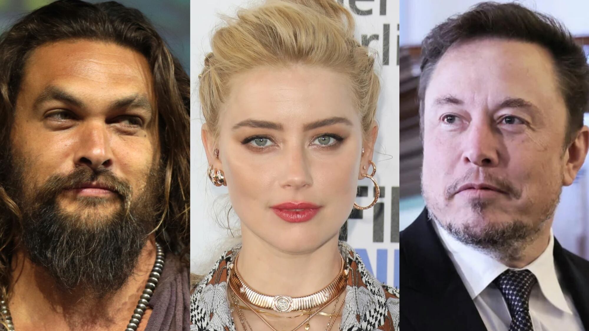 Jason Momoa, Amber Heard y Elon Musk