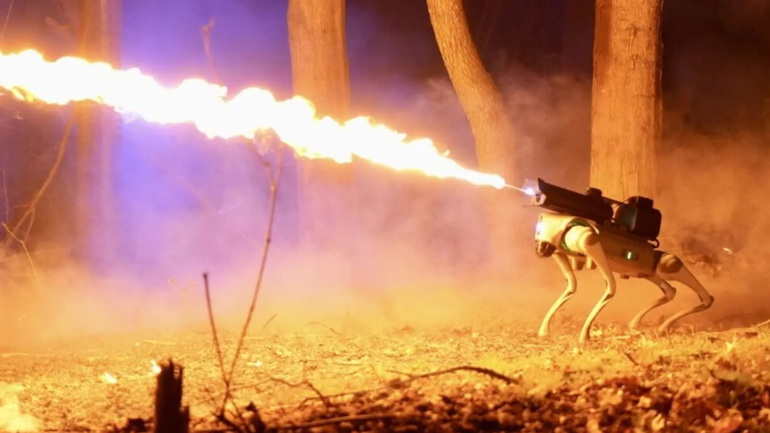 el perro robot que lanza llamas y es viral en internet