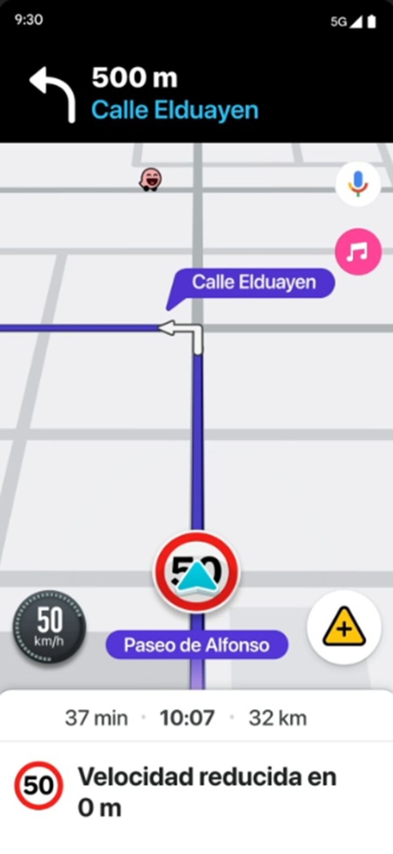 Waze Función Límite de velocidad