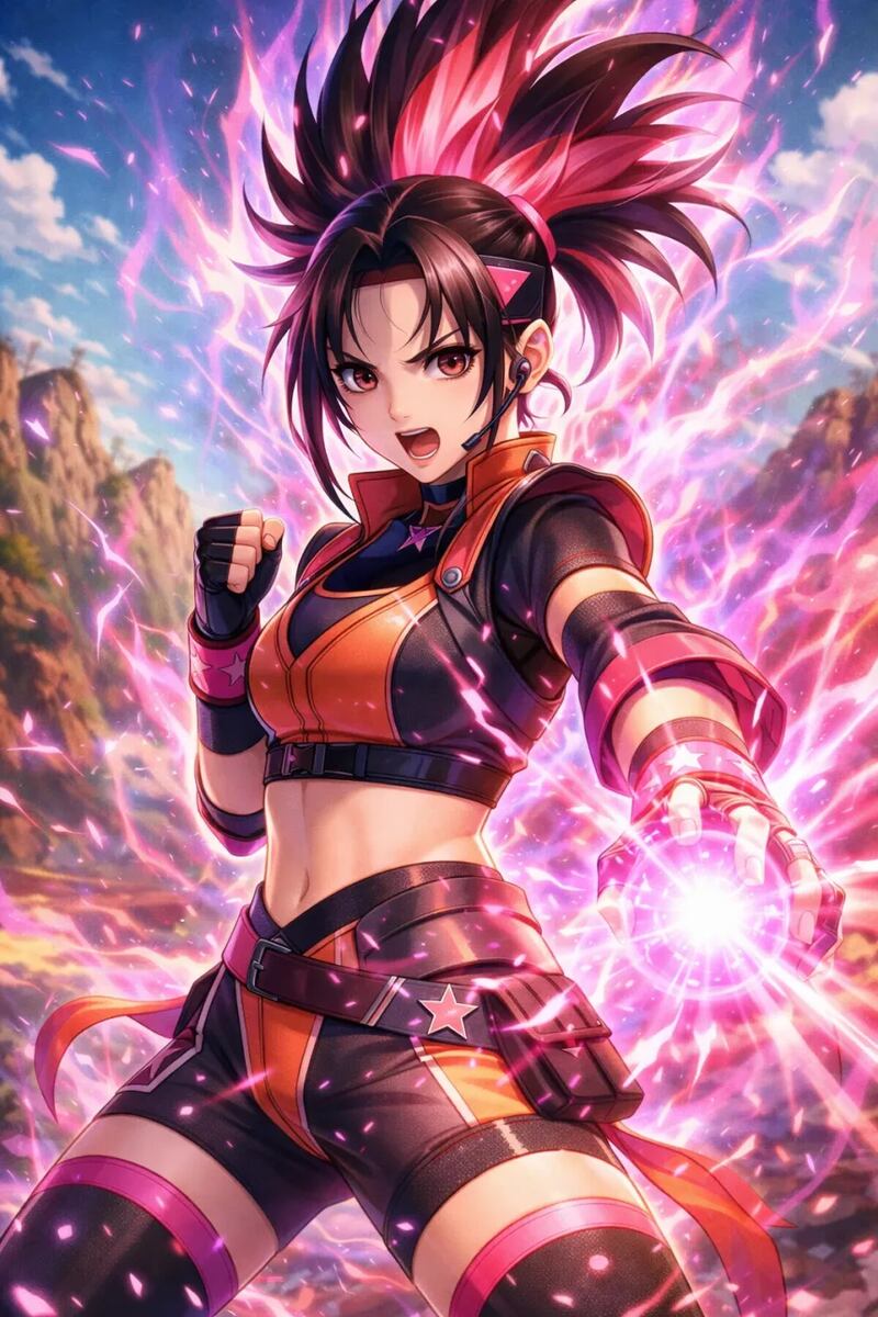 Cómo se vería Rumi de Las Guerreras K Pop si fuera un personaje de Dragon Ball Z