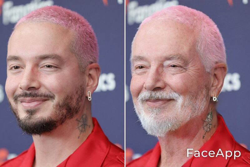 J Balvin con FaceApp