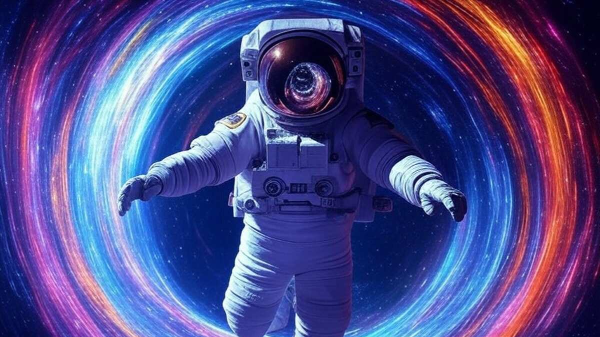 Astronauta agujero de gusano - imagen creada con la IA de Grok