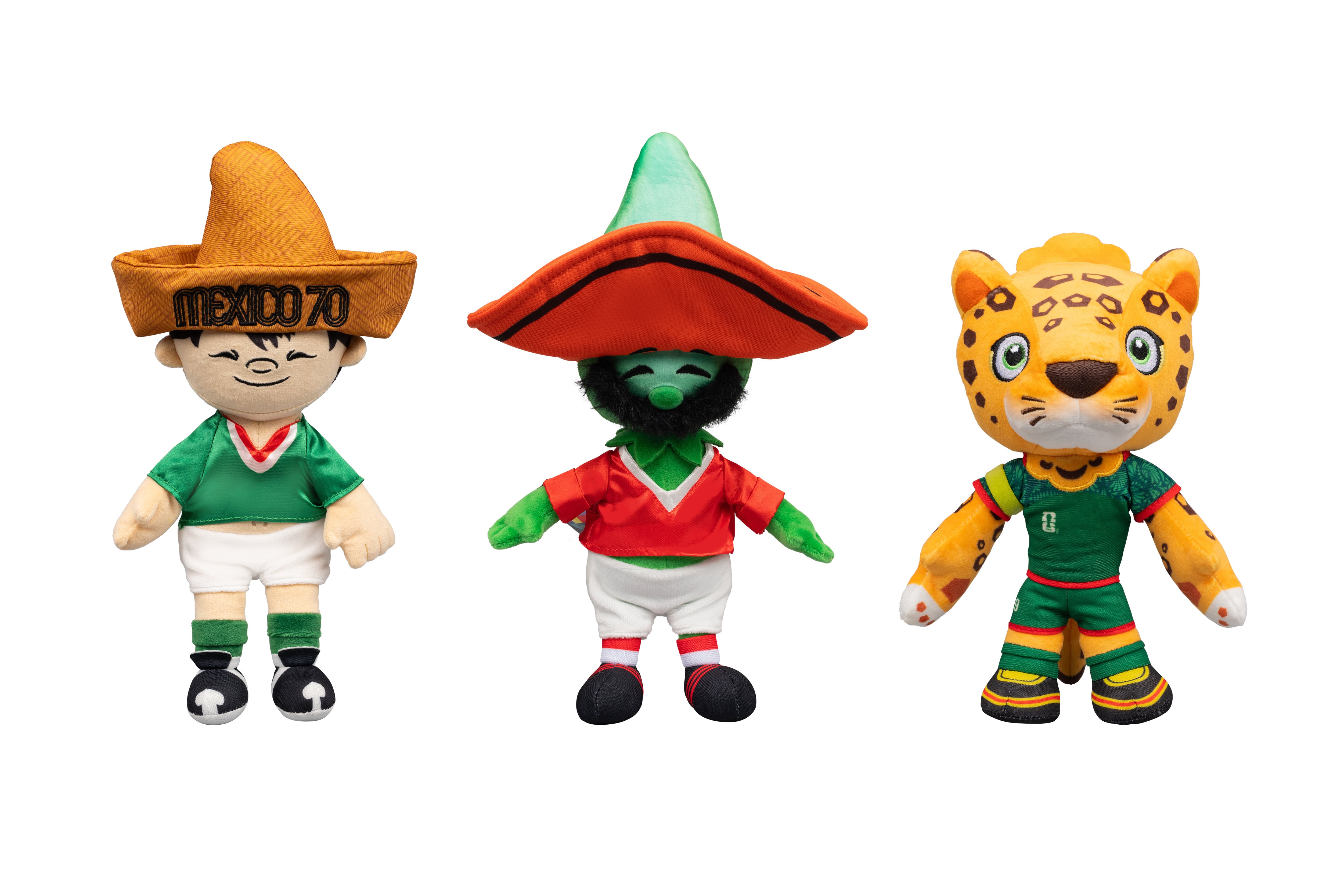Para los nostálgicos, habrá peluches de las mascotas pasadas de los mundiales celebrados en México.