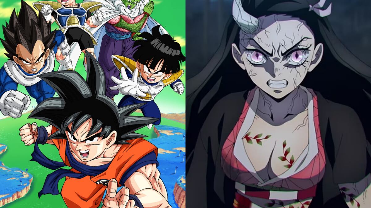Dragon Ball Z y Nezuko Kamado, de Demon Slayer