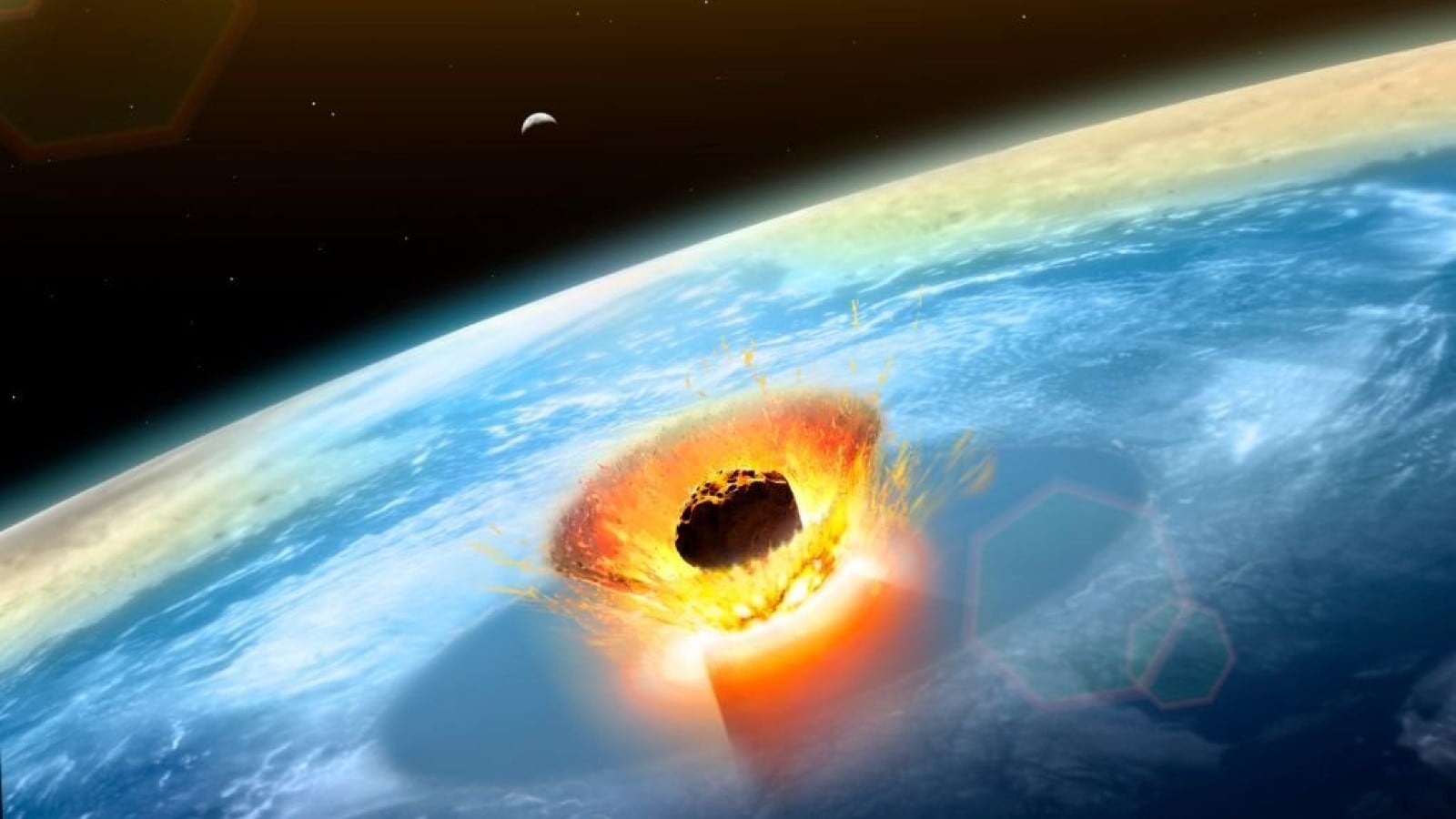 Meteorito estrellándose contra la Tierra