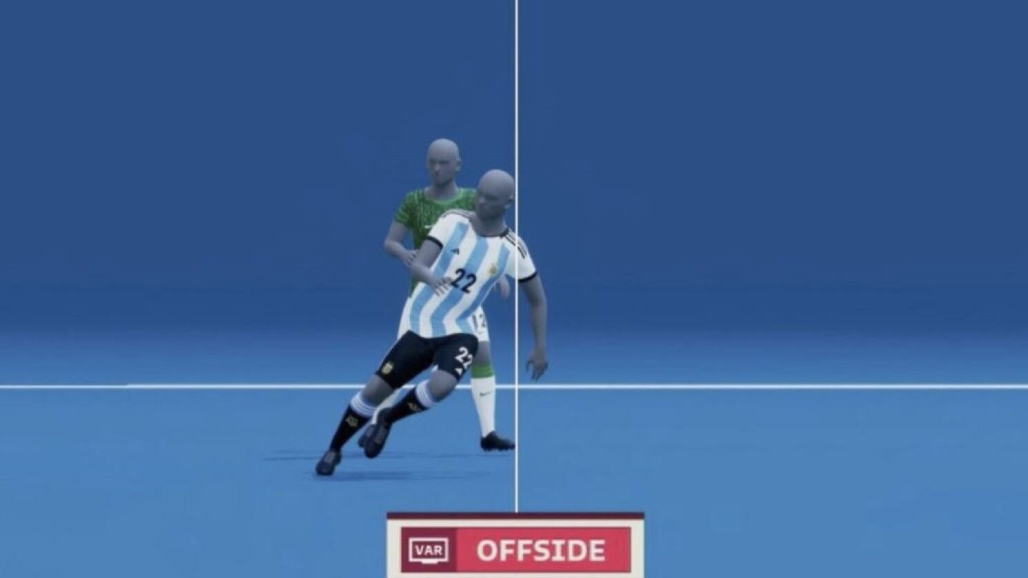 El offside semiautomático de Lautaro Martínez. Imagen vía FIFA