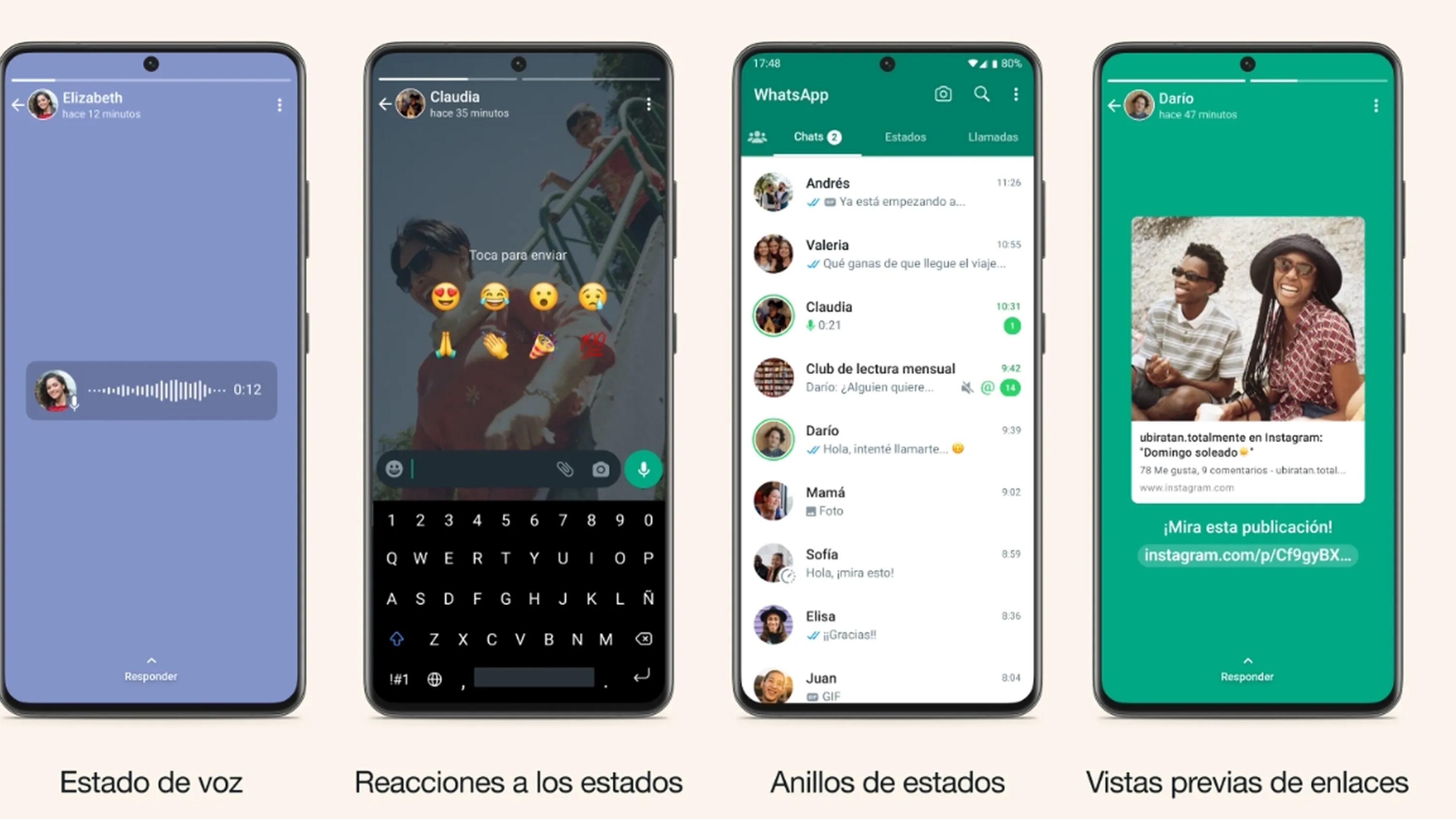 Conoce las novedades liberadas a nivel global en WhatsApp para la publicación de Estados. Emojis, privacidad, vista previa de enlaces y más.
