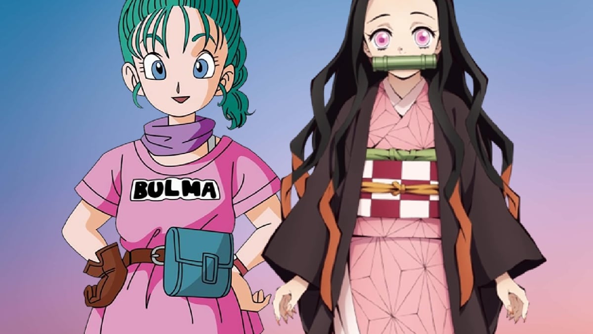 Bulma de Dragon Ball y Nezuko de Demon Slayer