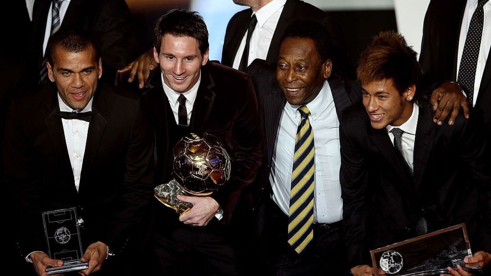 Dani Alves, Leo Messi, Pelé y Neymar