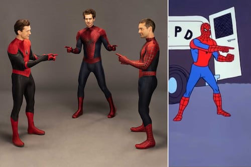 Tom Holland, Andrew Garfield y Tobey Maguire recrean el meme de Spider-Man y así reaccionaron las redes