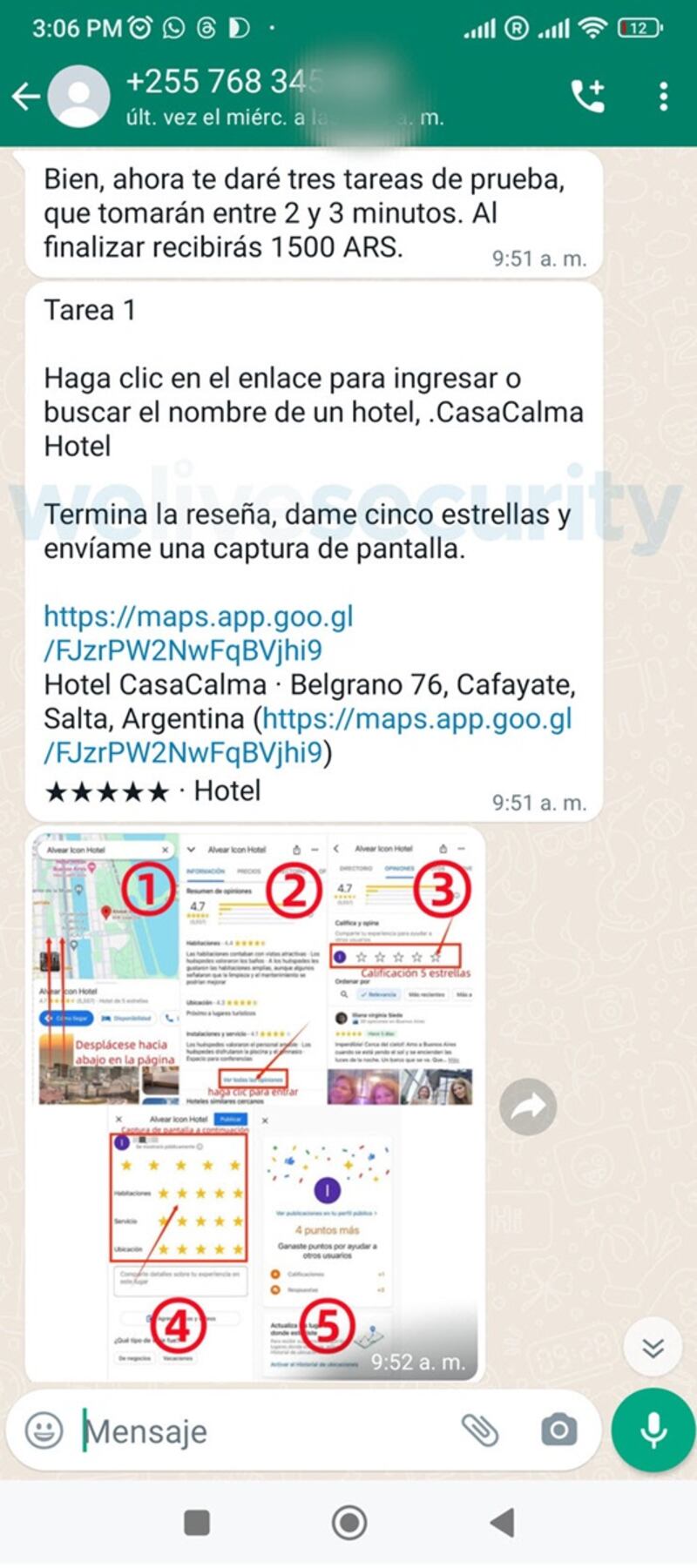 WhatsApp estafas ESET