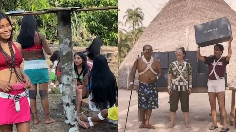 Tribu Marubo y Starlink | Fotos: X (ex Twitter)