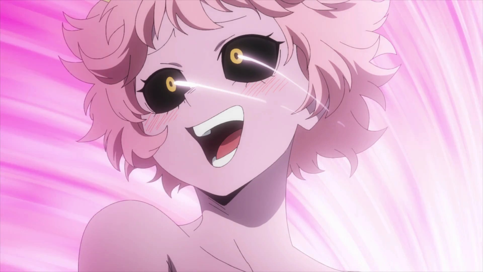 Mina Ashido es uno de los personajes más inquietantes de My Hero Academia y este cosplay en body paint es una muestra de ello.