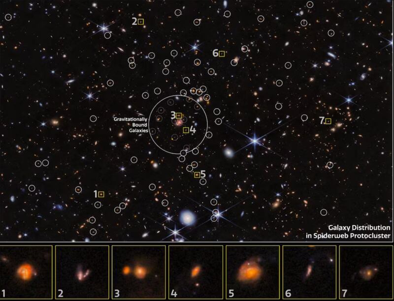 Nuevas galaxias se suman a la nomina del protocúmulo de la Telaraña.