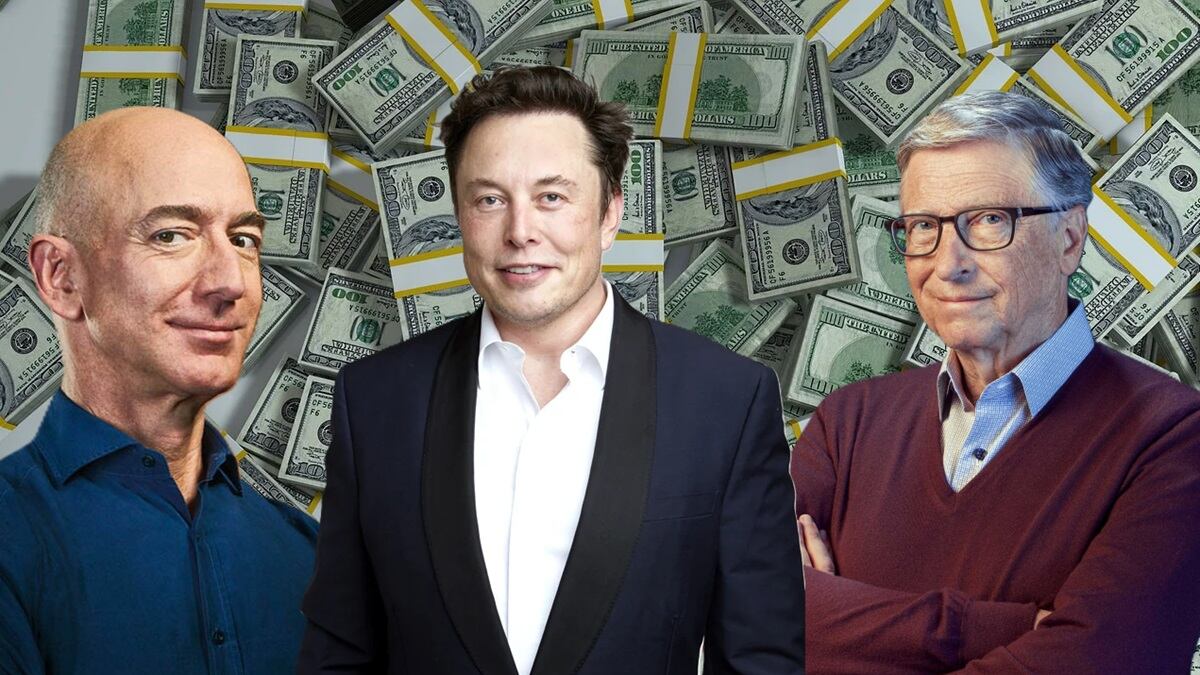 Jeff Bezos, Elon Musk y Bill Gates. Composición Alberto Sandoval Club de las tres comas