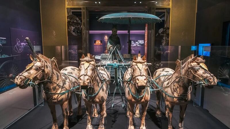 Carruaje emperador China excavaciones Museo del Mausoleo