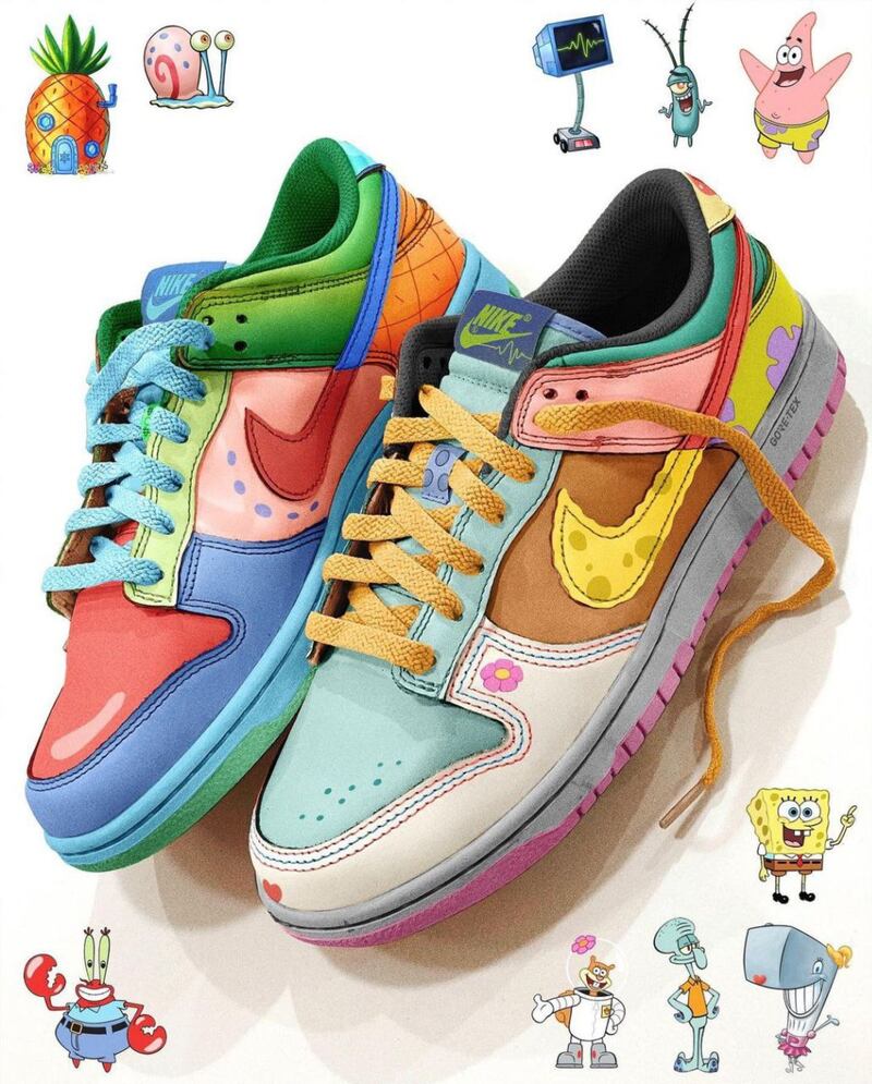 Nike Dunk Low What the Under the Sea de Bob Esponja