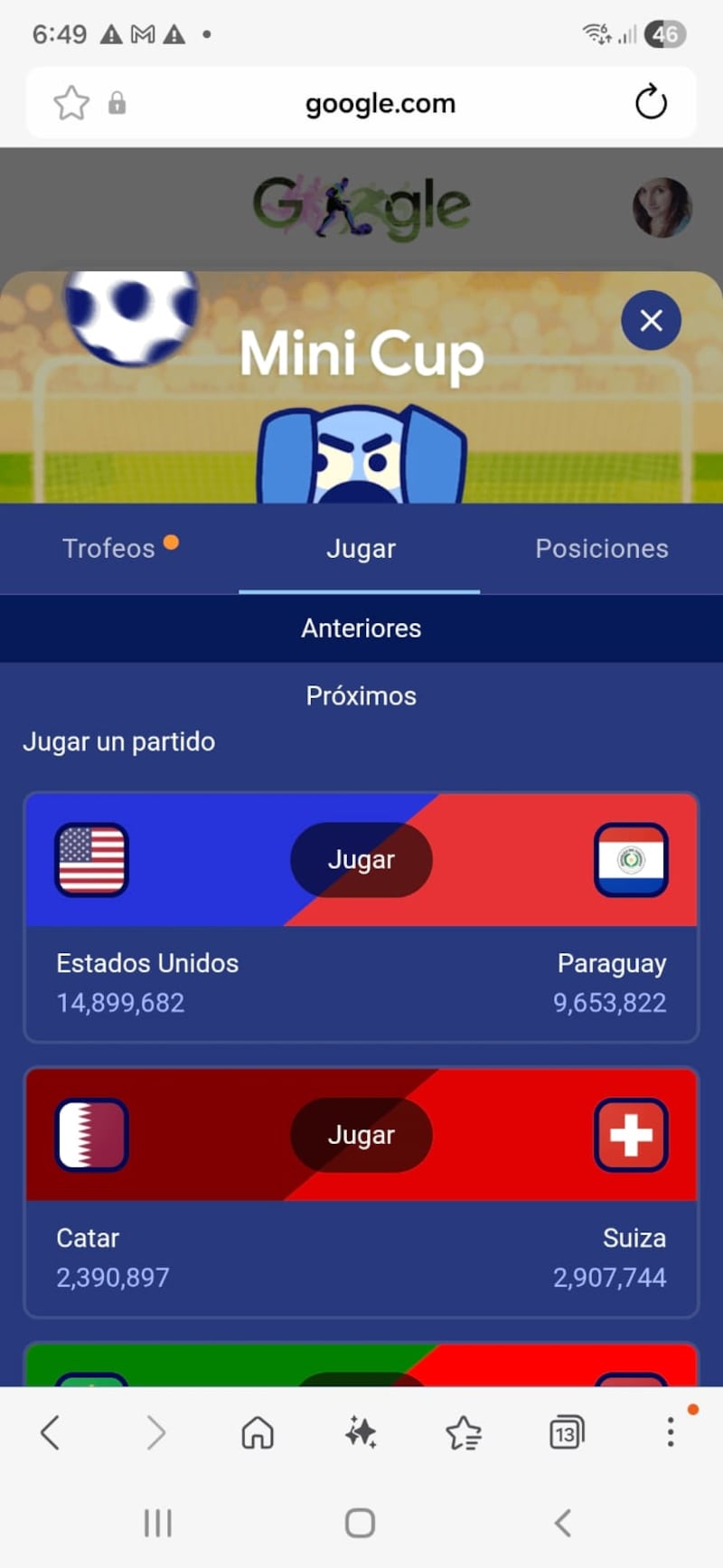 Mini juego - Google Mundial 2026