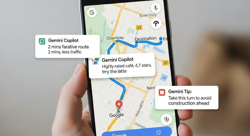 Gemini y Google Maps / Imagen conceptual / Whisk-FW